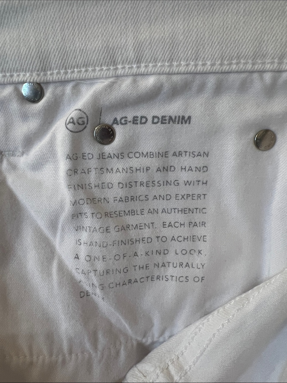 AG-ED Denim White Cropped Roll Cuff Capris - Picture 4 of 9